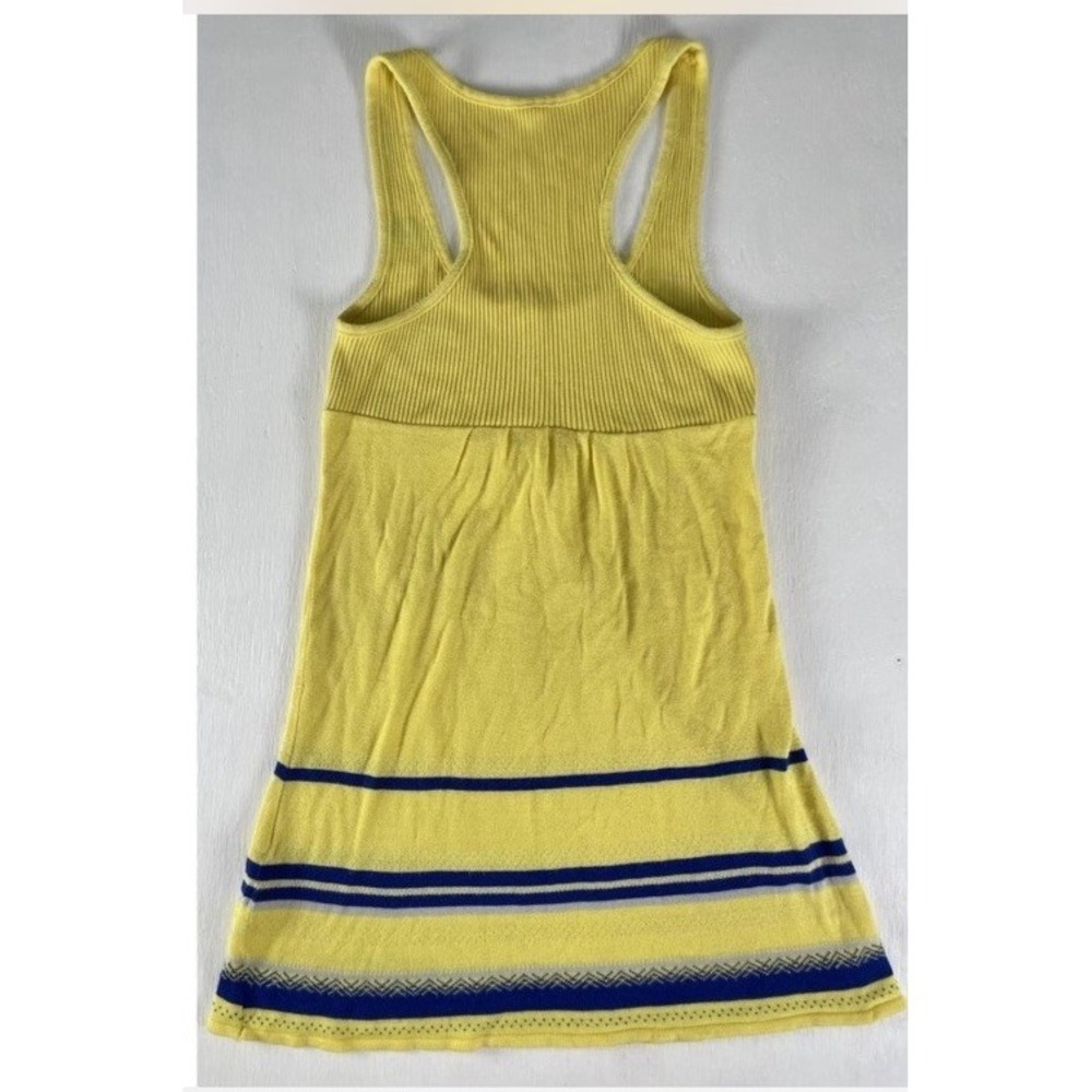 Dolce vita Knit Y2K dress yellow Blue Striped Tank Top Sexy‎ Festival Wild Foxy